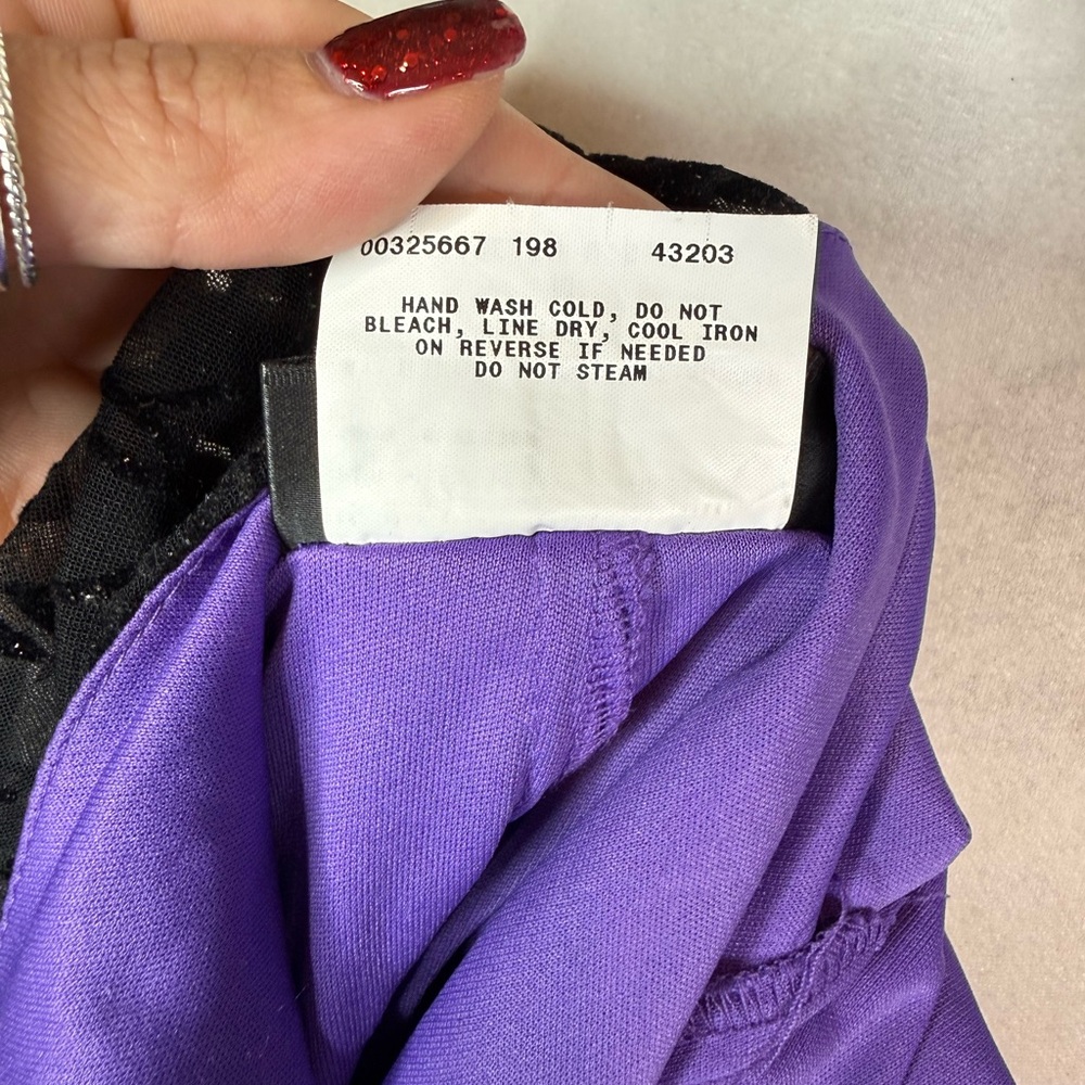 Byer Too Purple Halter Maxi Dress | Floral Burnout | Size M | USA Made - Picture 9 of 9